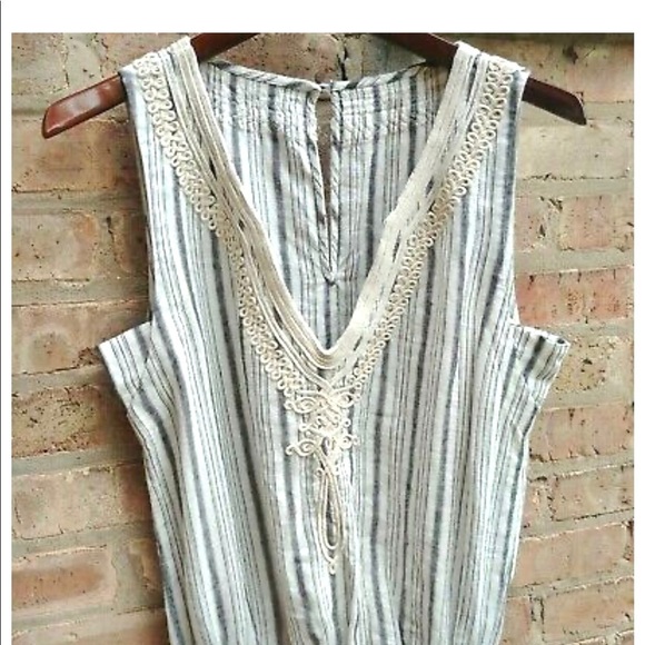 Twelfth Street Cynthia Vincent Linen Romper Stripe - Picture 3 of 9